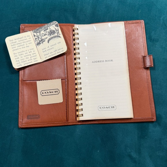 Vintage Coach Water Buffalo Leather Address Book 4761 Breast Pocket Diary 1984